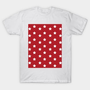 Stars Pattern - White and Red T-Shirt